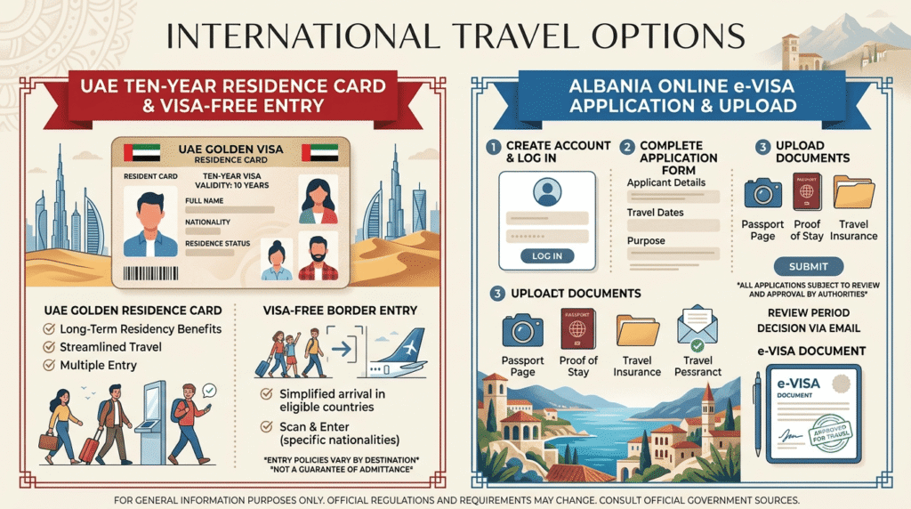 Comparison of Albania visa exemption and eVisa for UAE residents