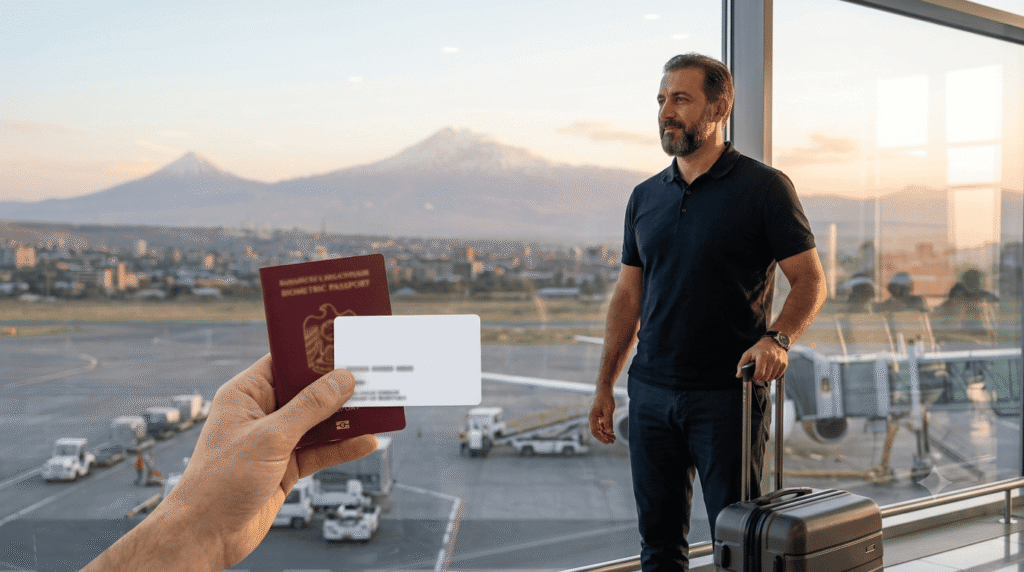 UAE resident preparing passport and Emirates ID for travel to Armenia