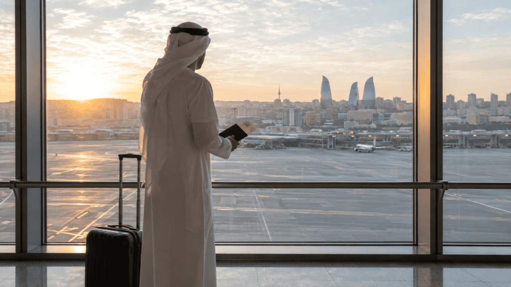 UAE resident preparing passport and travel documents for Azerbaijan