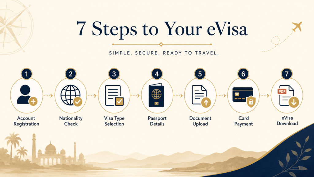 Steps for completing an Egypt eVisa application online