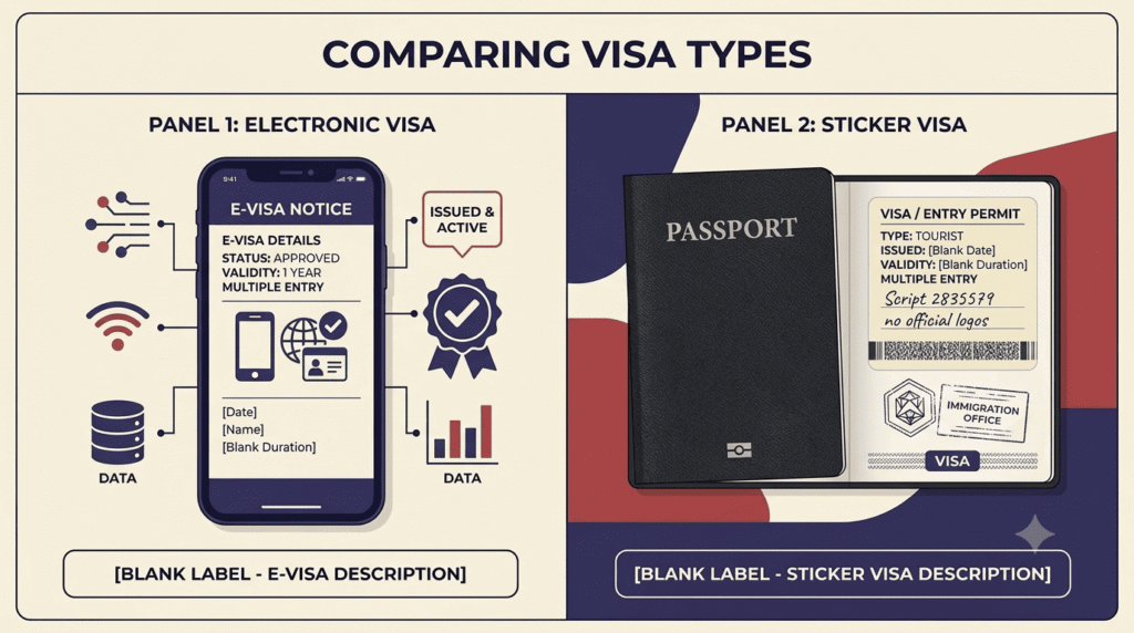 Comparison of Japan electronic and sticker visas for UAE residents