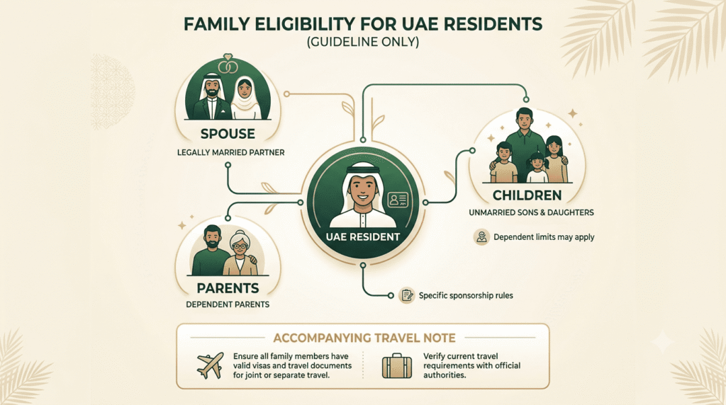 Saudi eVisa eligibility for UAE residents, spouses, children and parents