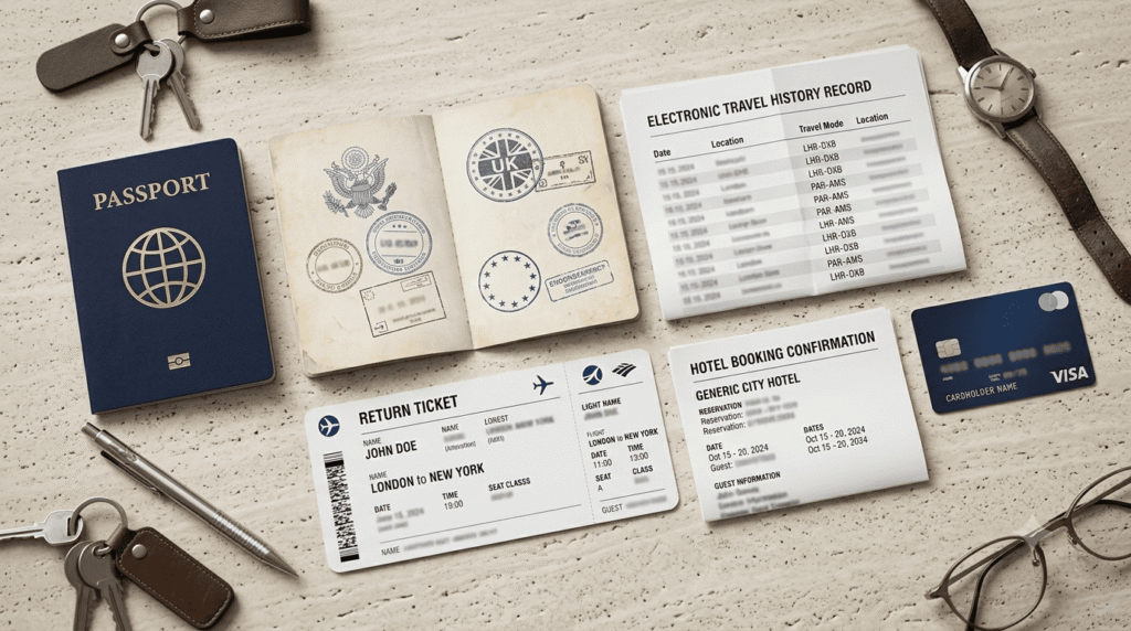 Passport, valid US UK or Schengen visa and travel history for Saudi visa on arrival