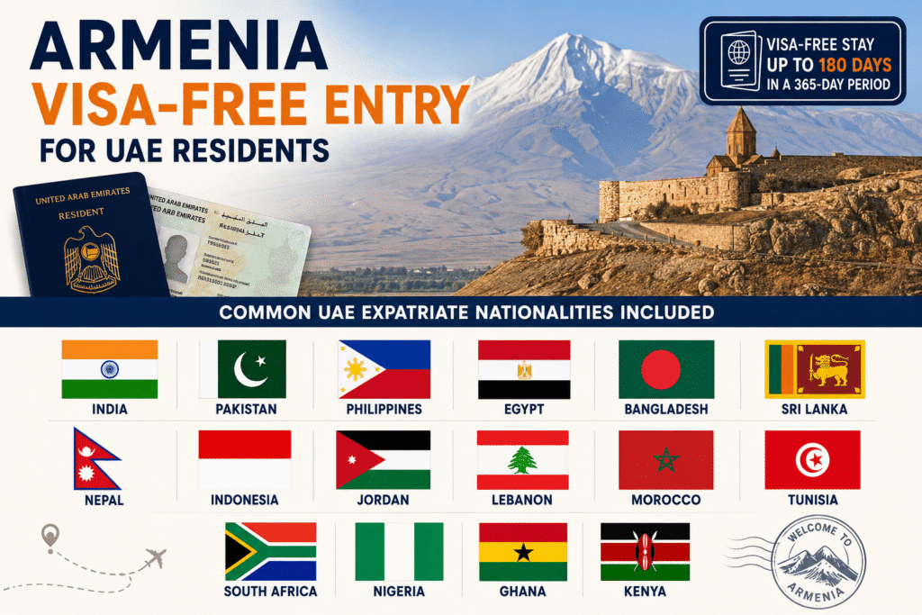 Armenia Common UAE Residents Visa Free Nationalities