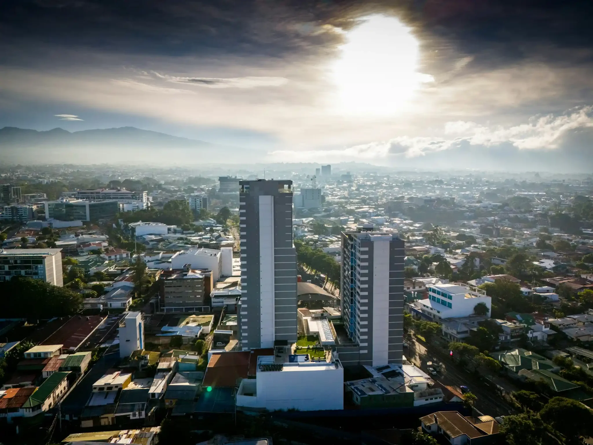 Aerial view of San Jose, the capital of Costa Rica, in the Central Valley