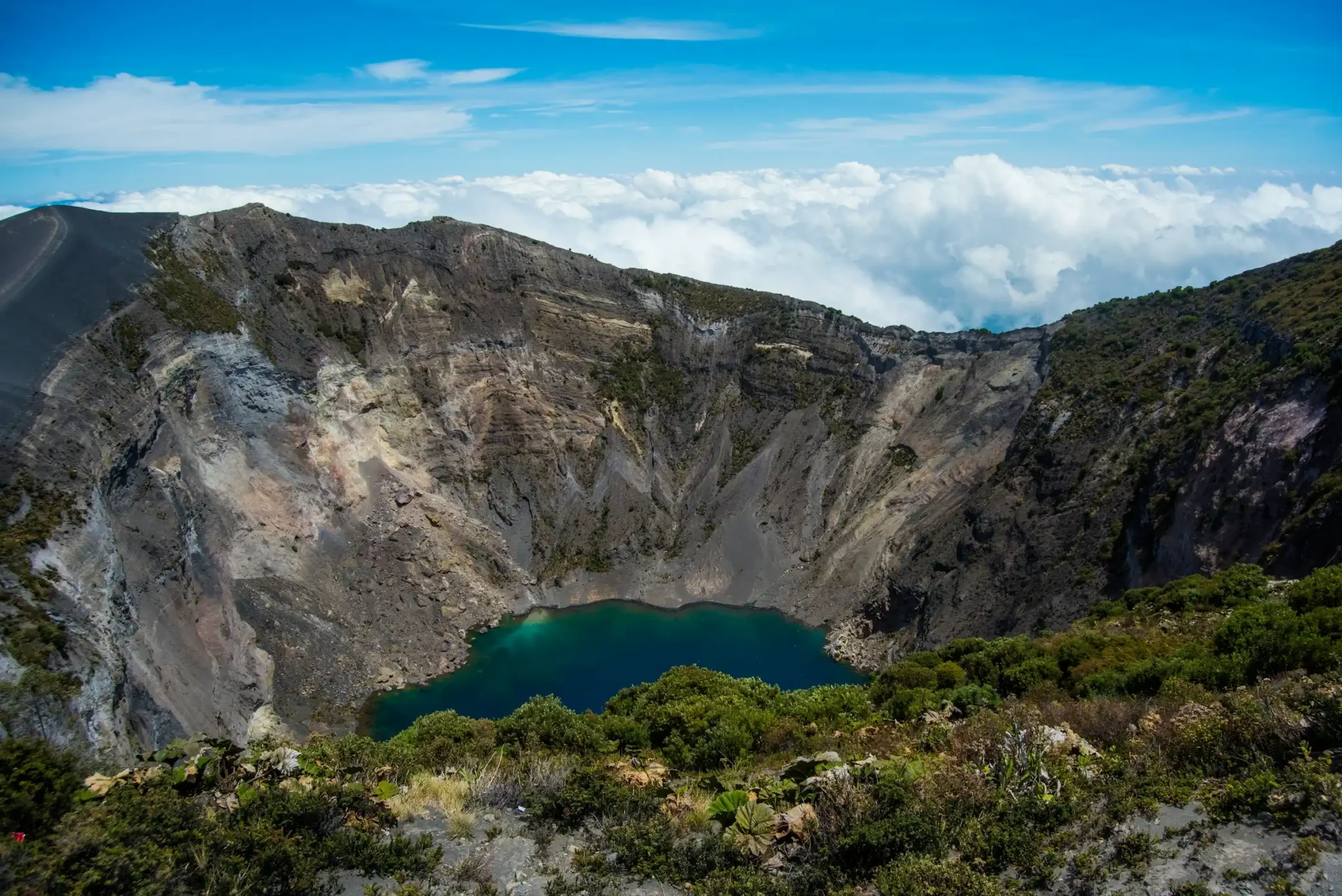 The crater lagoon of a volcano in the Central Valley near San Jose, Costa Rica