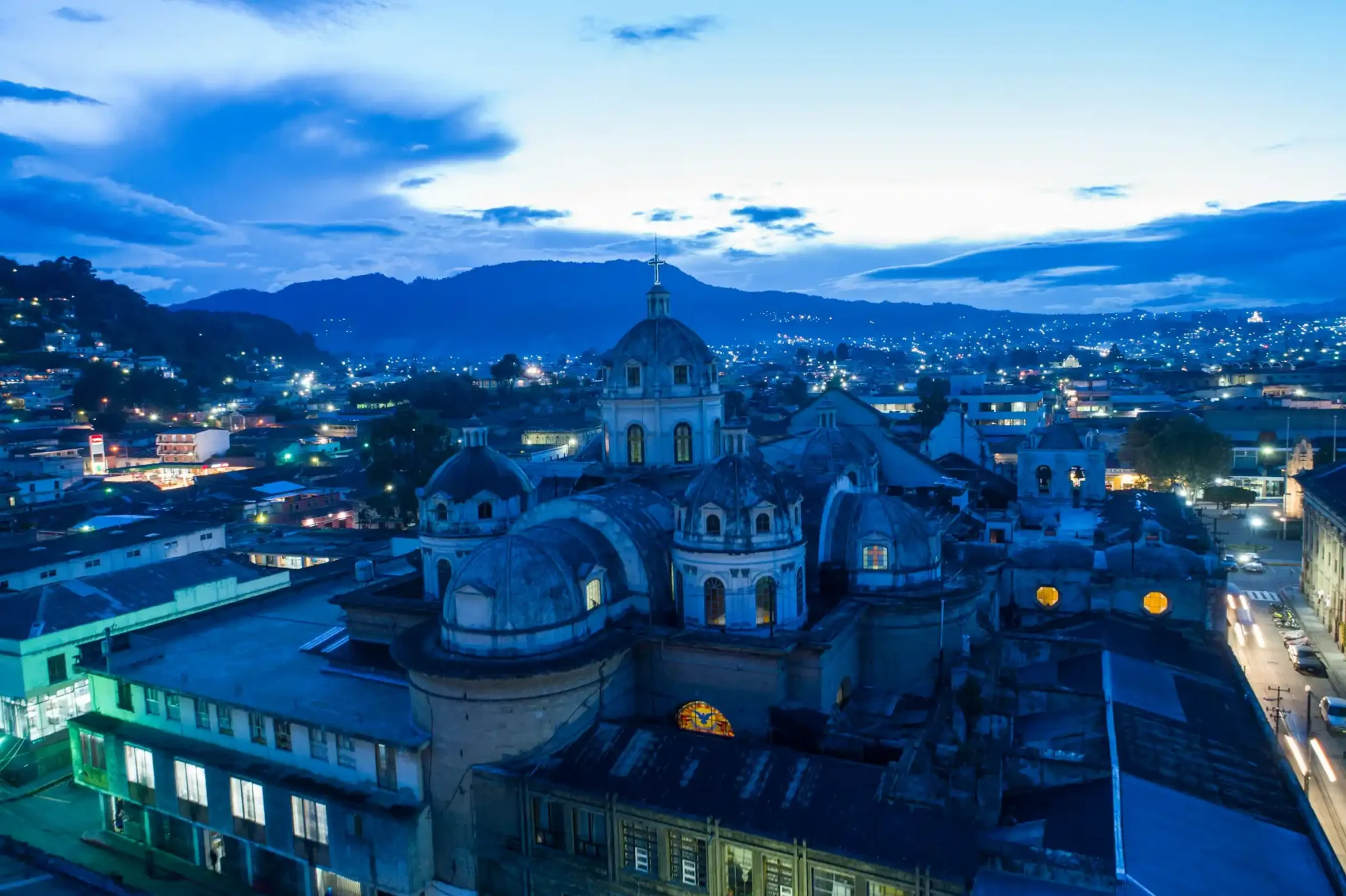 Colourful colonial street in Central America on a budget trip