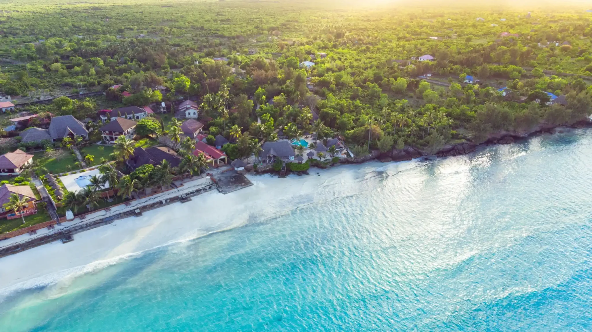 White-sand tropical beach in Zanzibar, a cheap island getaway