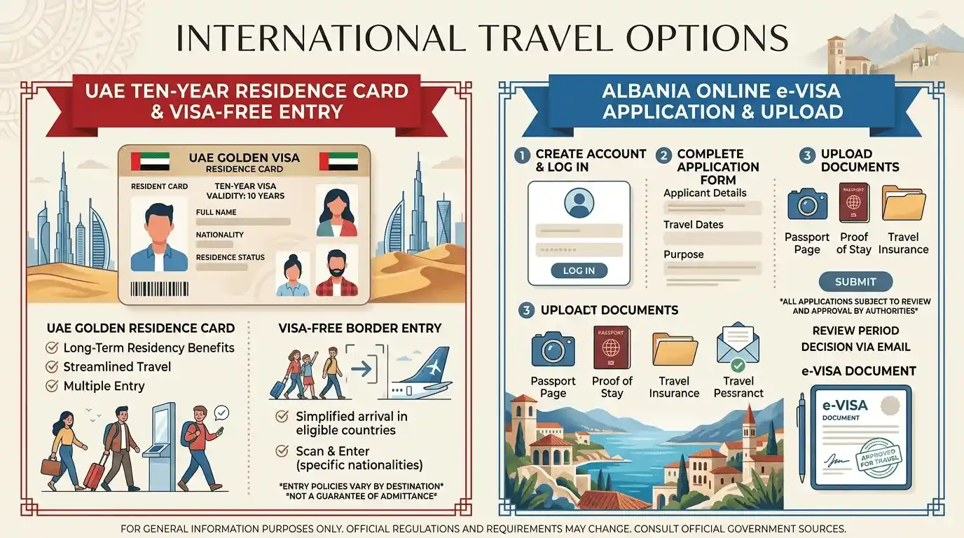 Comparison of Albania visa exemption and eVisa for UAE residents