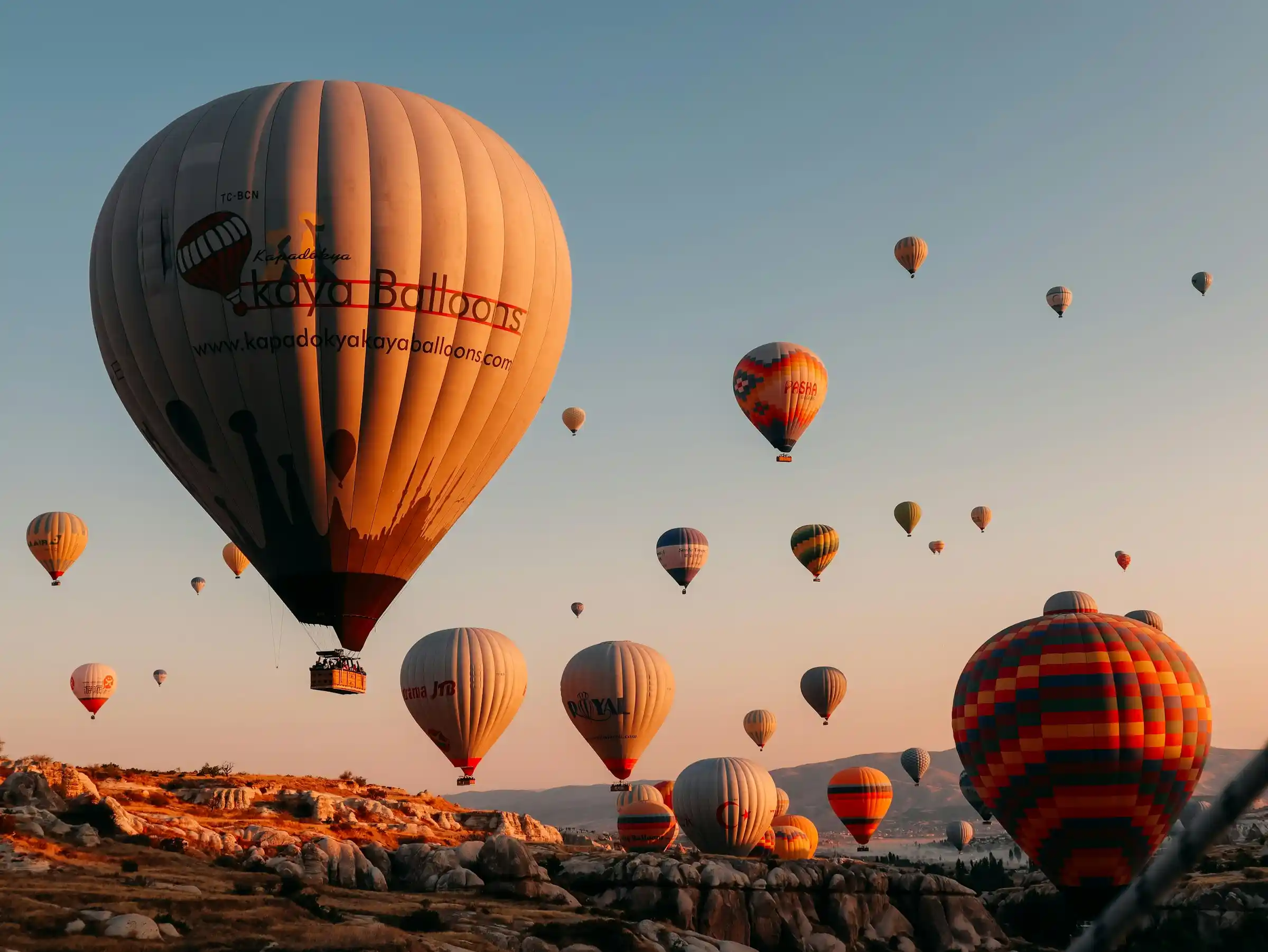 Turkish landscape with historic architecture and blue skies