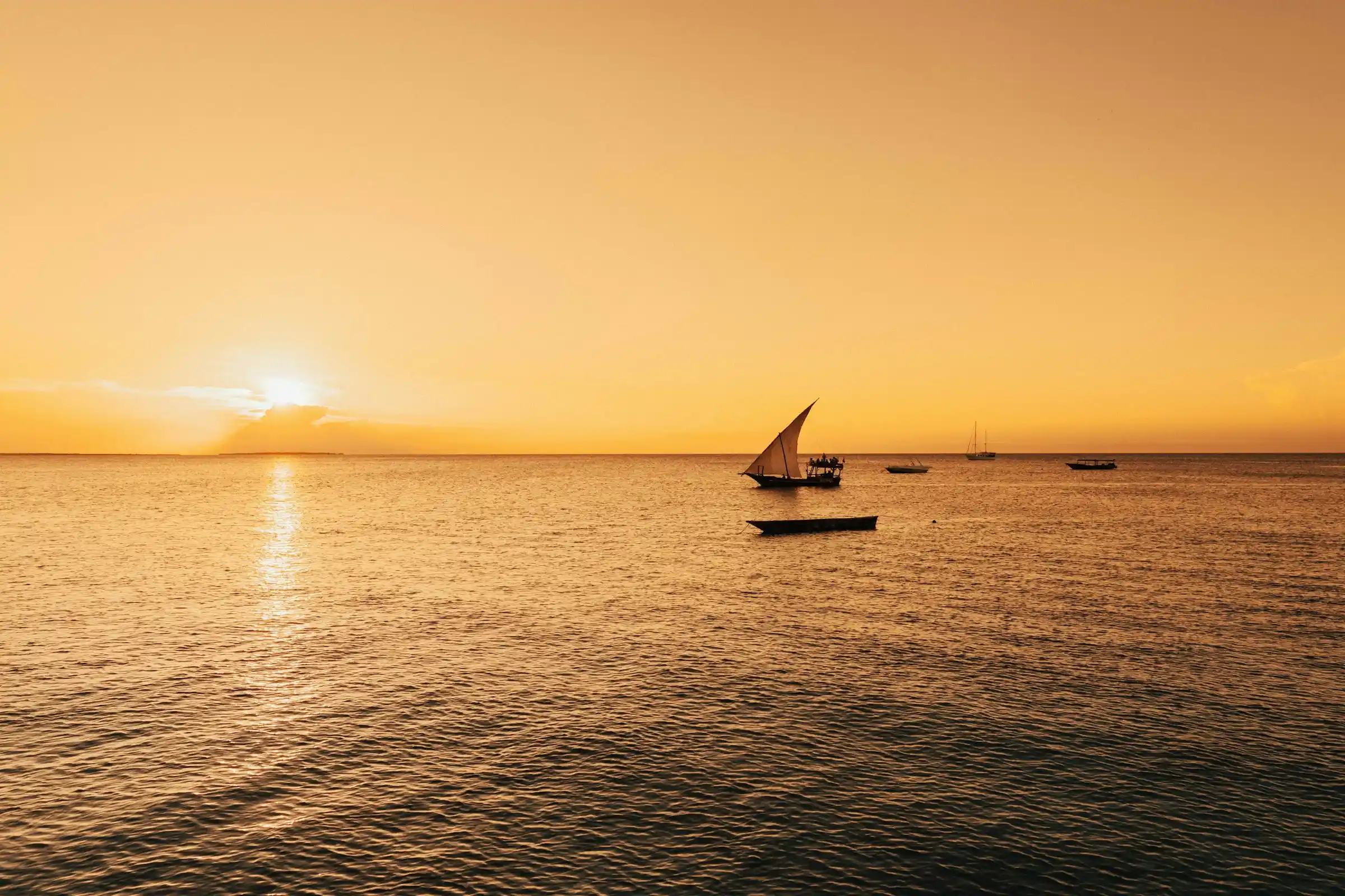 Zanzibar tropical beach with turquoise water and white sand