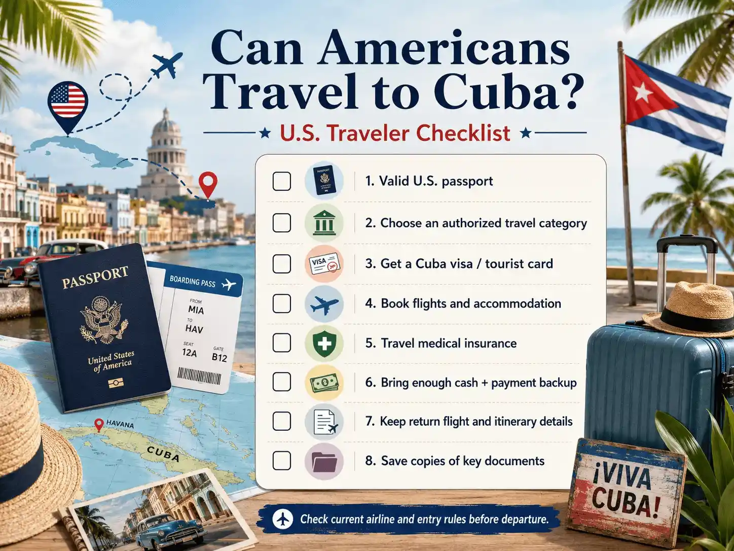 Can Americans Travel to Cuba Checklist