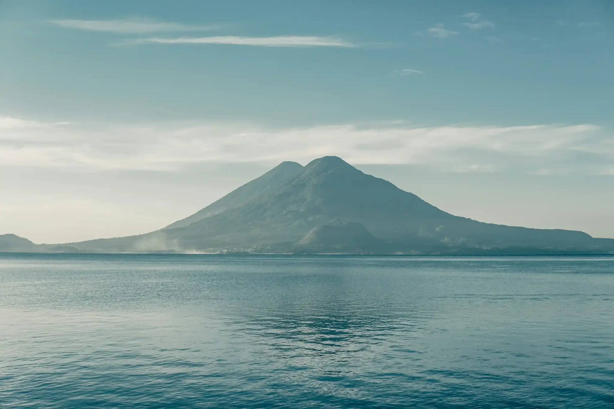 Colourful lakeside towns on the shores of Lake Atitlan Guatemala
