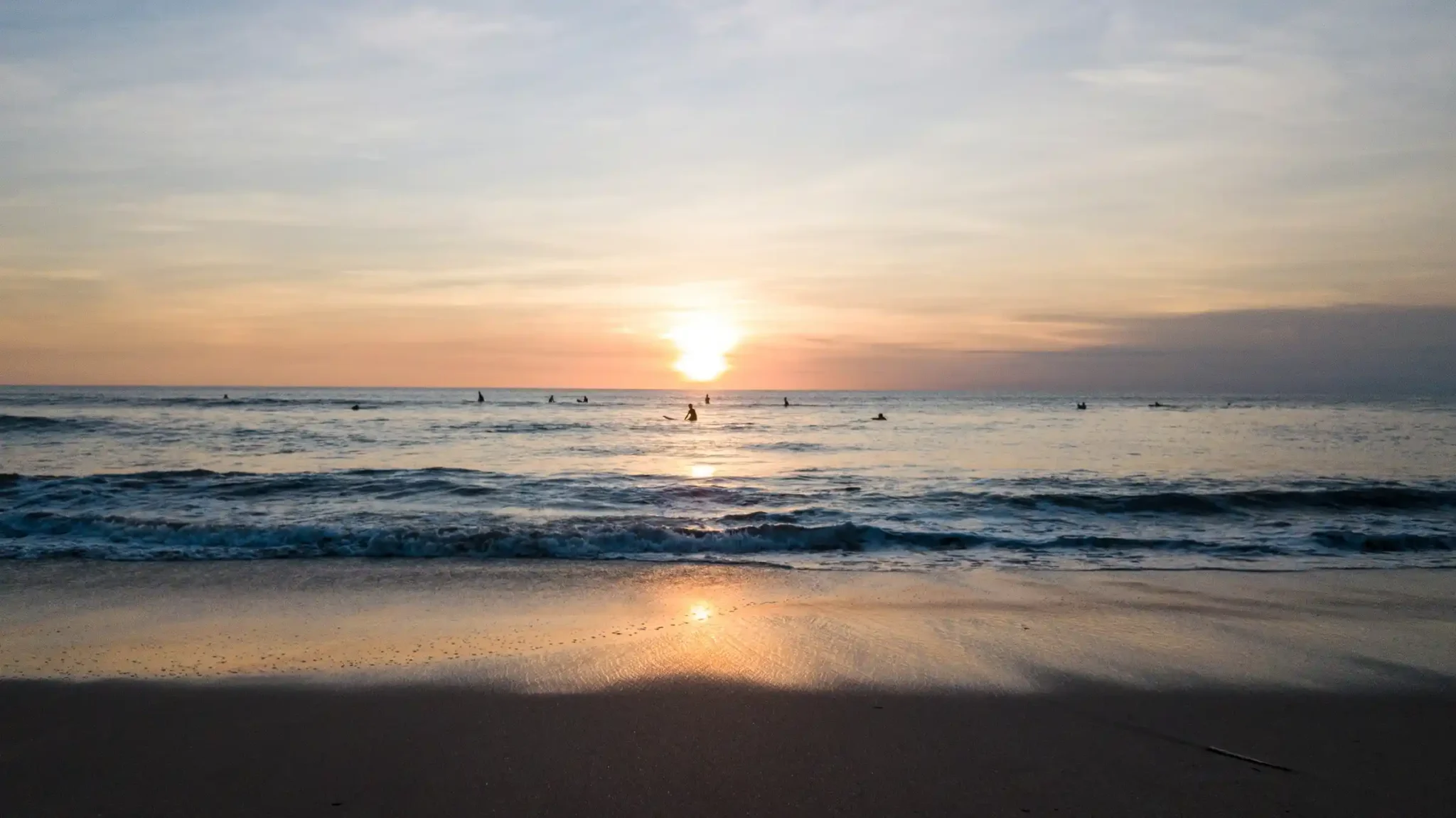 Turquoise water and white sand at Kuta Beach Lombok Indonesia