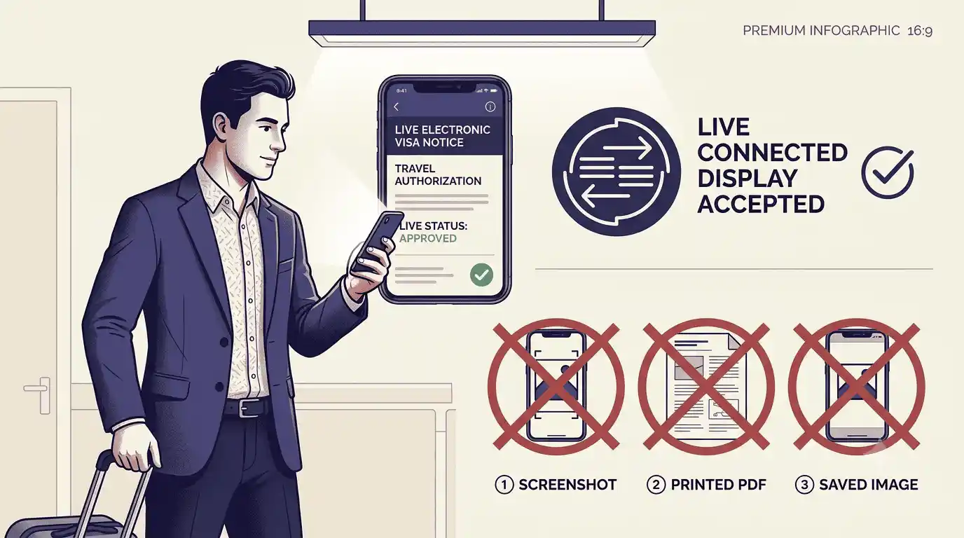 raveller displaying the live Japan Visa Issuance Notice on a smartphone