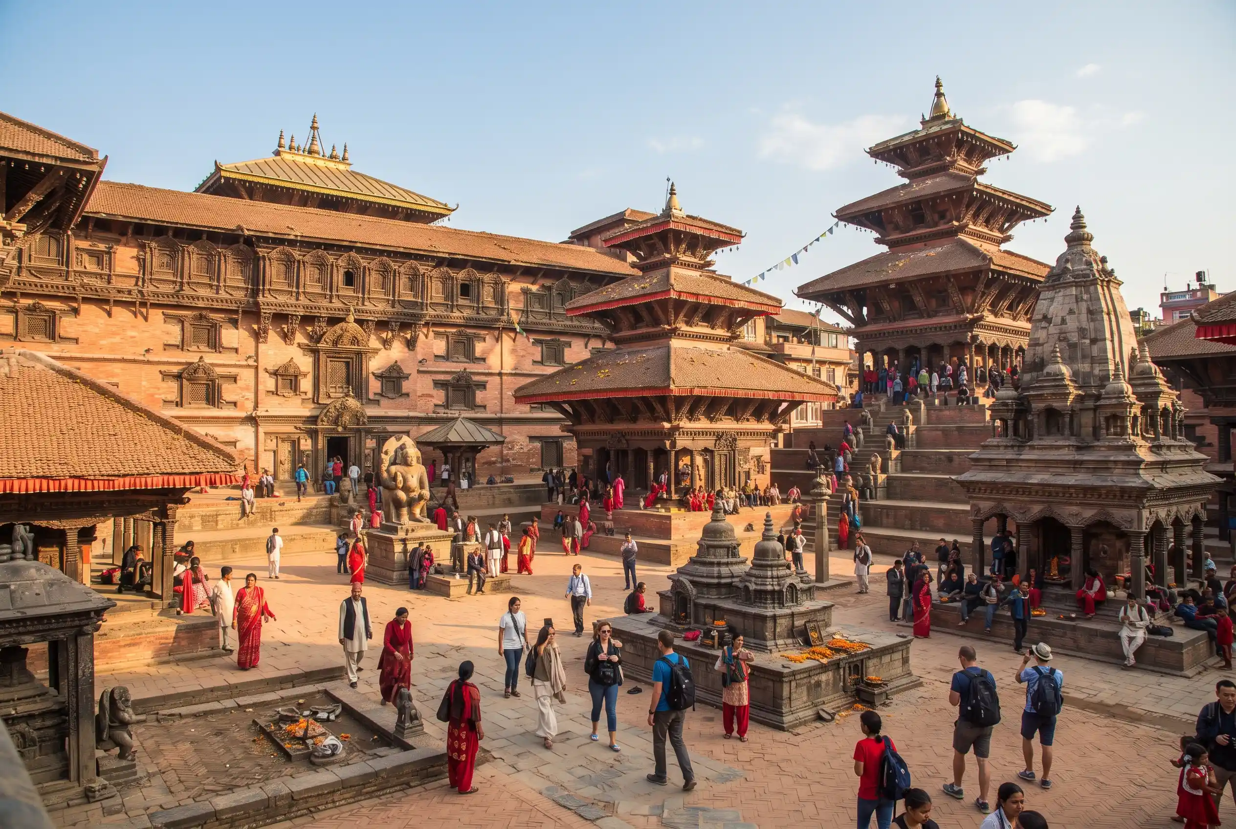 Historic temples and palaces at Kathmandu Durbar Square