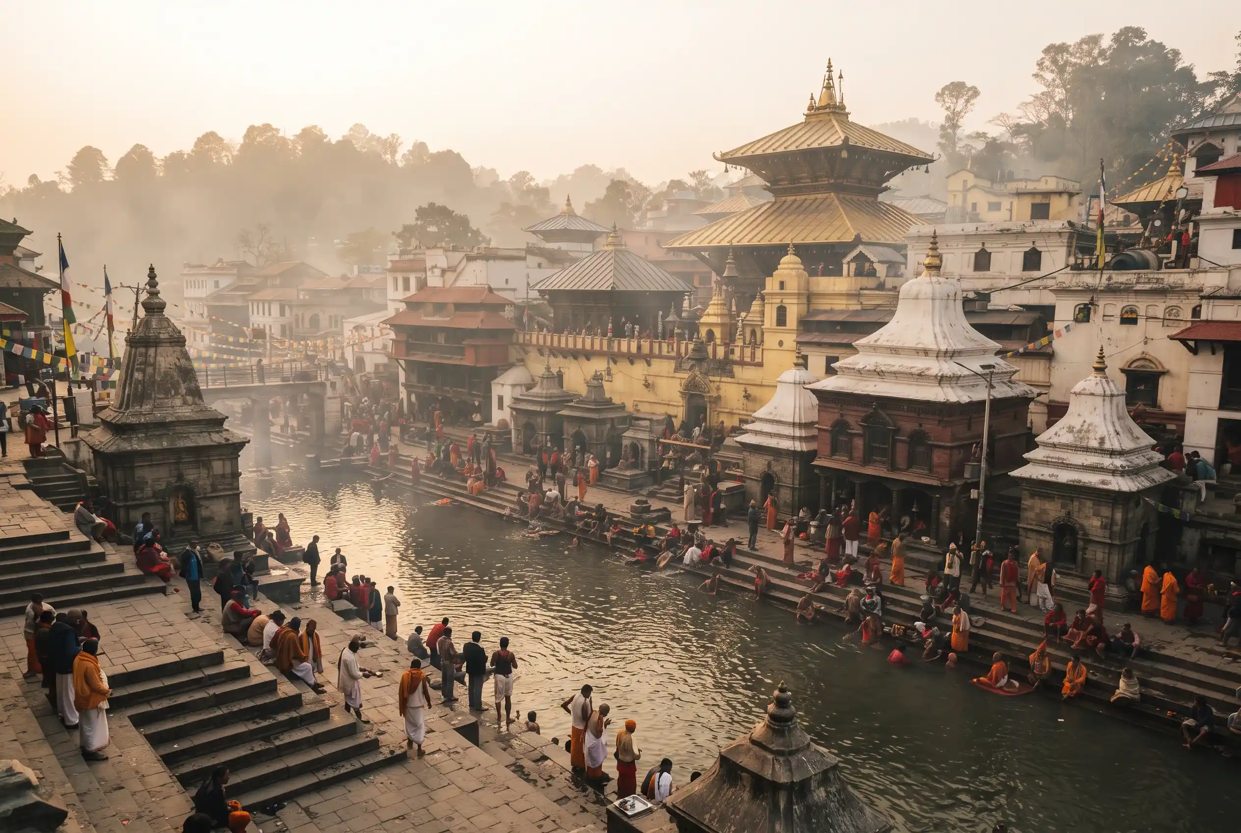 Pashupatinath Temple complex on the banks of Bagmati River