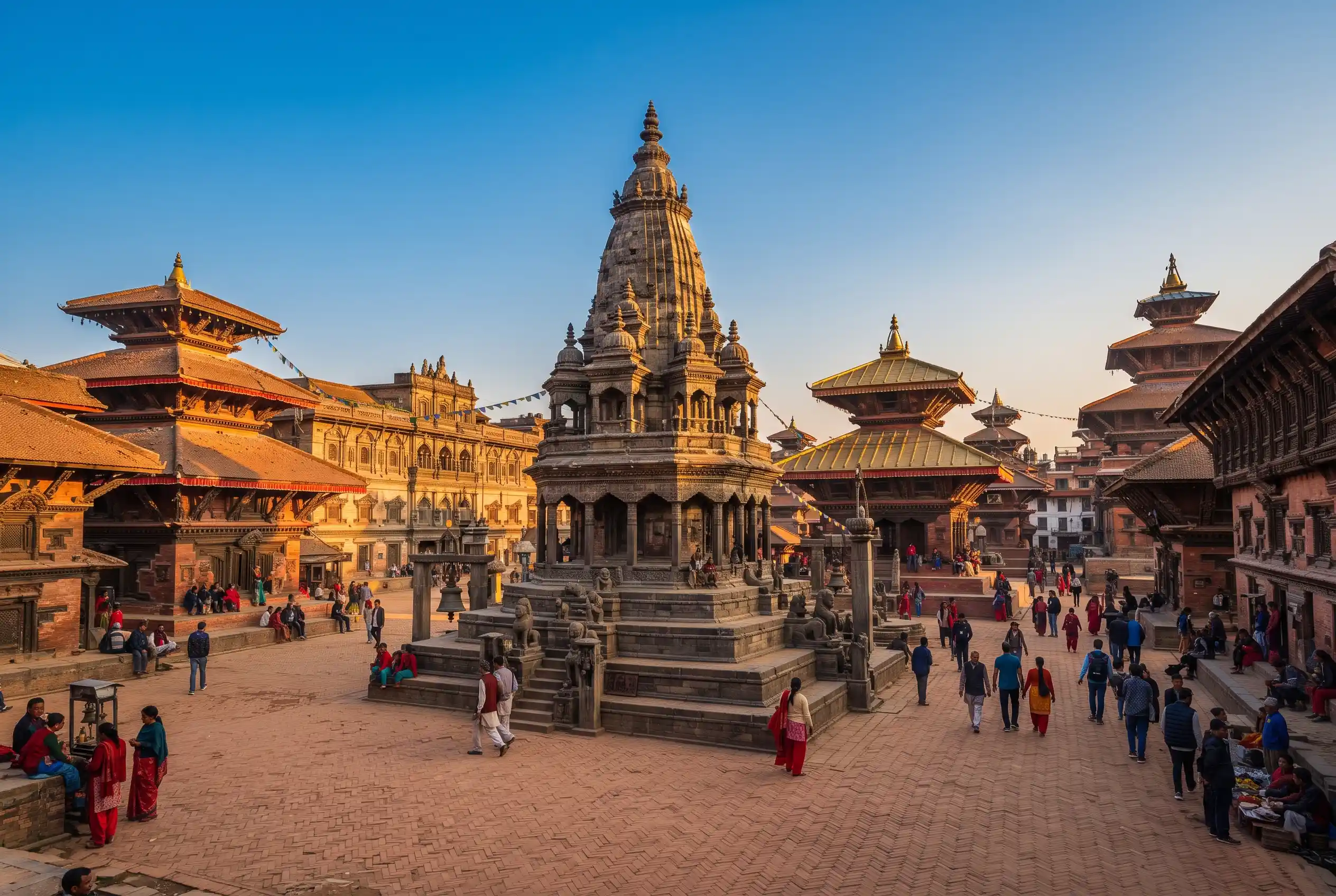 Patan Durbar Square with Krishna Mandir temple in Lalitpur