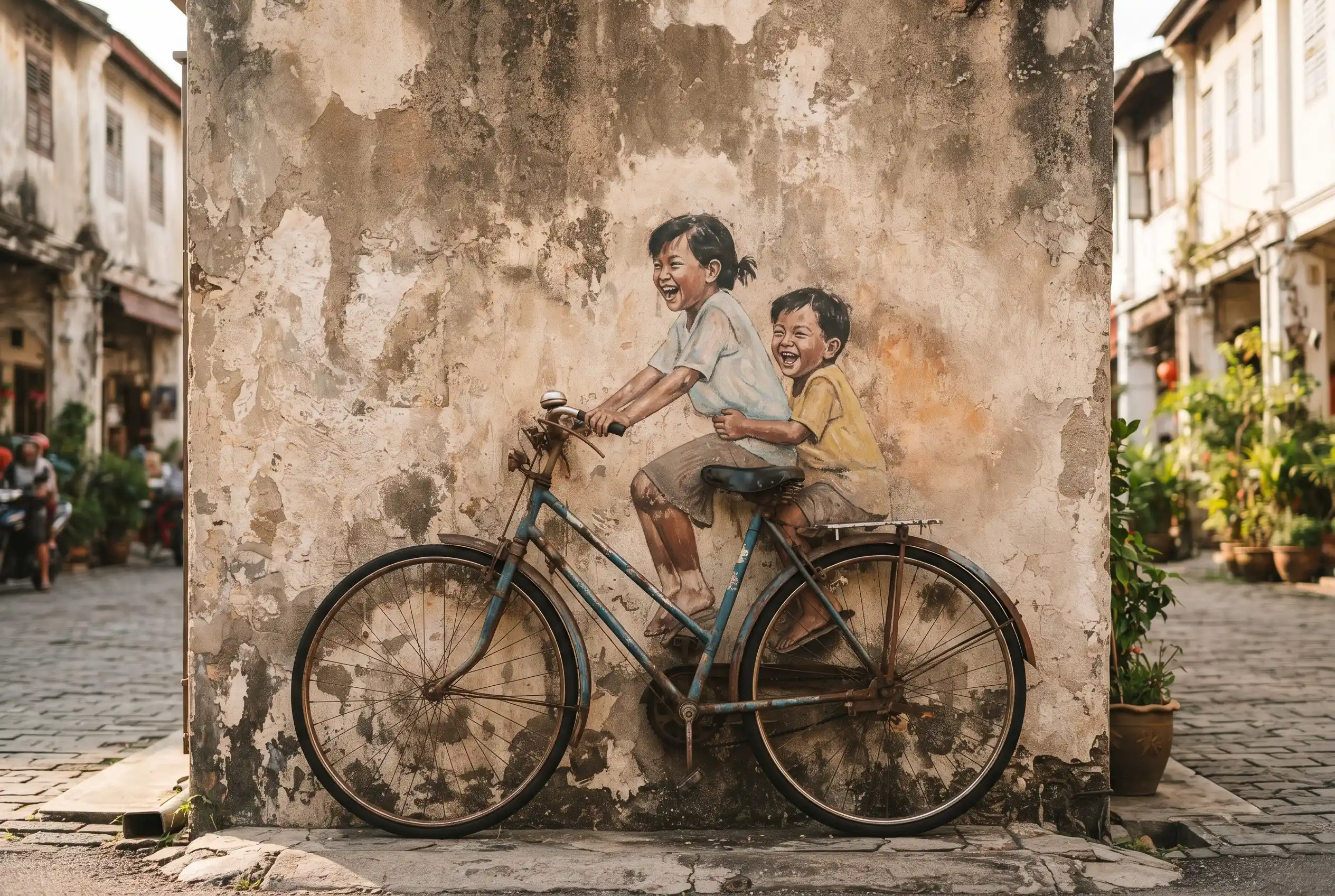 The Little Children on a Bicycle mural in George Town, Penang