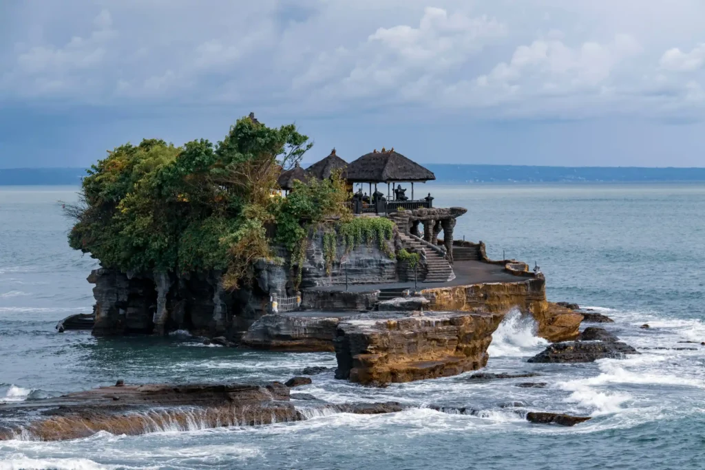 Tanah Lot sea temple at sunset, Bali