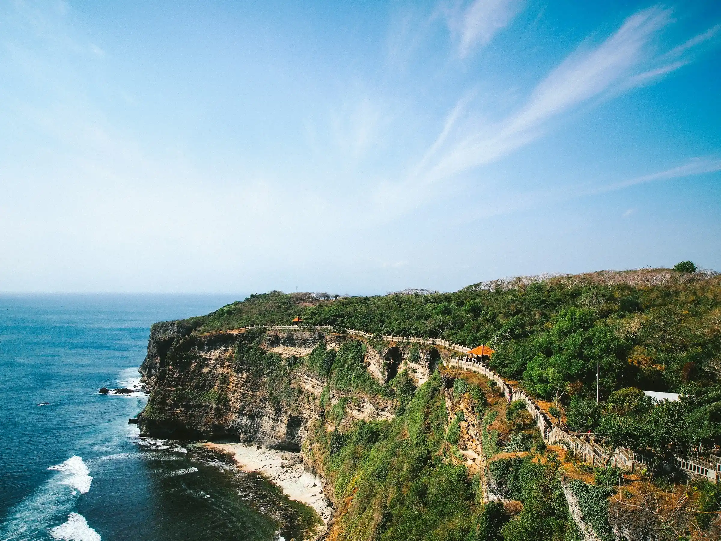 Coastal road on Bali's Bukit Peninsula toward Uluwatu